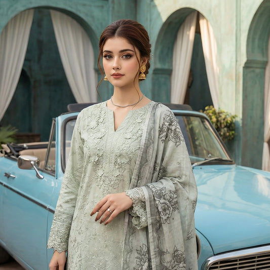 Ishq-e-Yar | Embroidered 3-Piece Cotton-Lawn