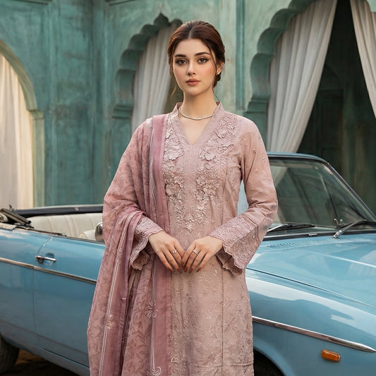 Roshni-Dil | Embroidered 3-Piece Cotton-Lawn