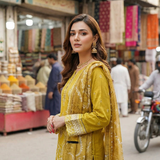 Golden Hour: Embroidered 3-Piece Cotton Lawn