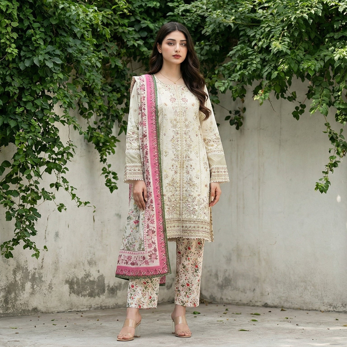 Enchanted Garden: Embroidered 3-Piece Lawn
