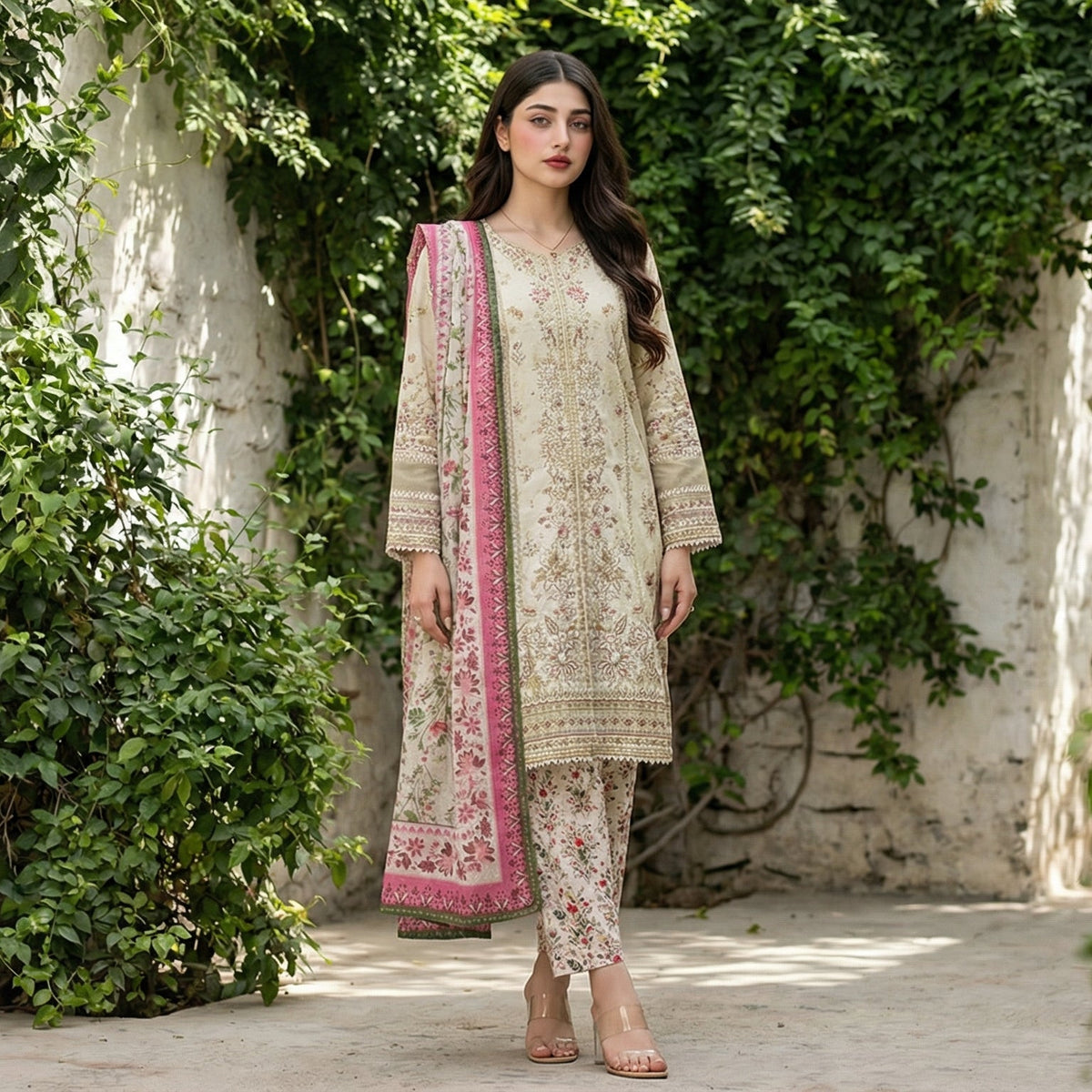 Enchanted Garden: Embroidered 3-Piece Lawn