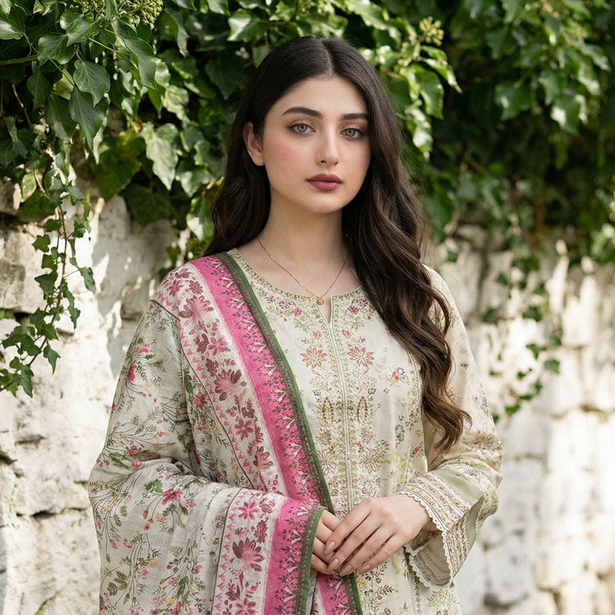 Enchanted Garden: Embroidered 3-Piece Lawn