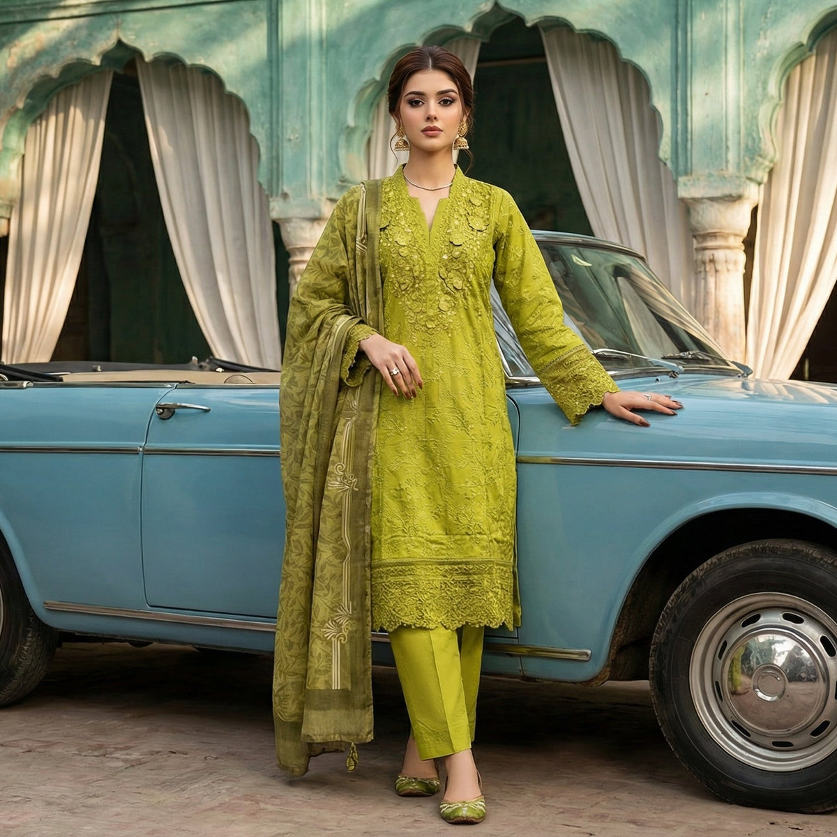 Falak-Naz | Embroidered 3-Piece Cotton-Lawn