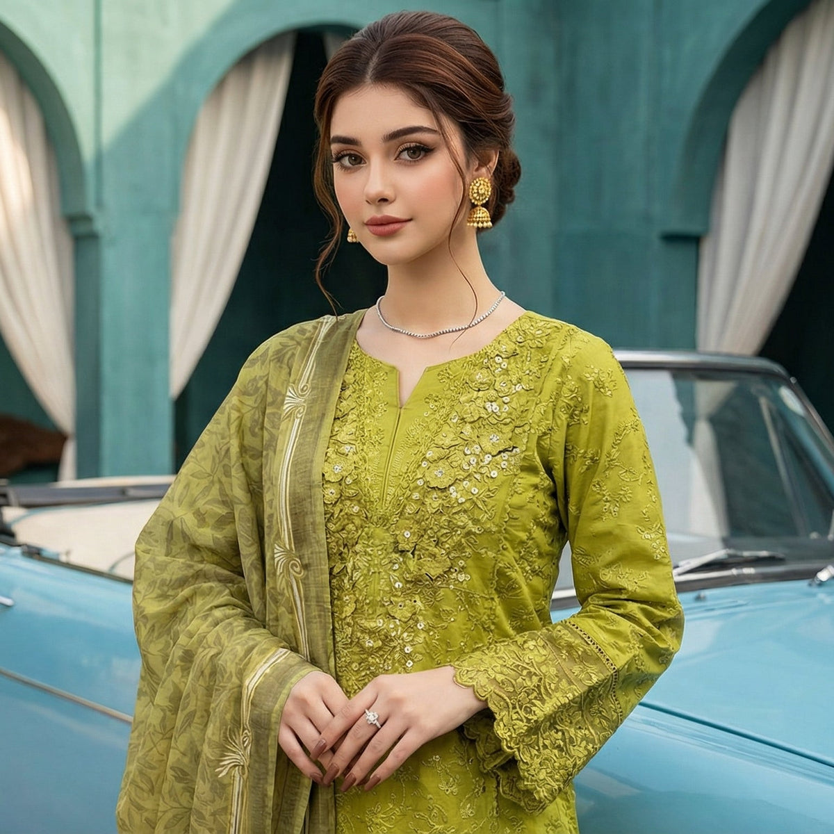 Falak-Naz | Embroidered 3-Piece Cotton-Lawn