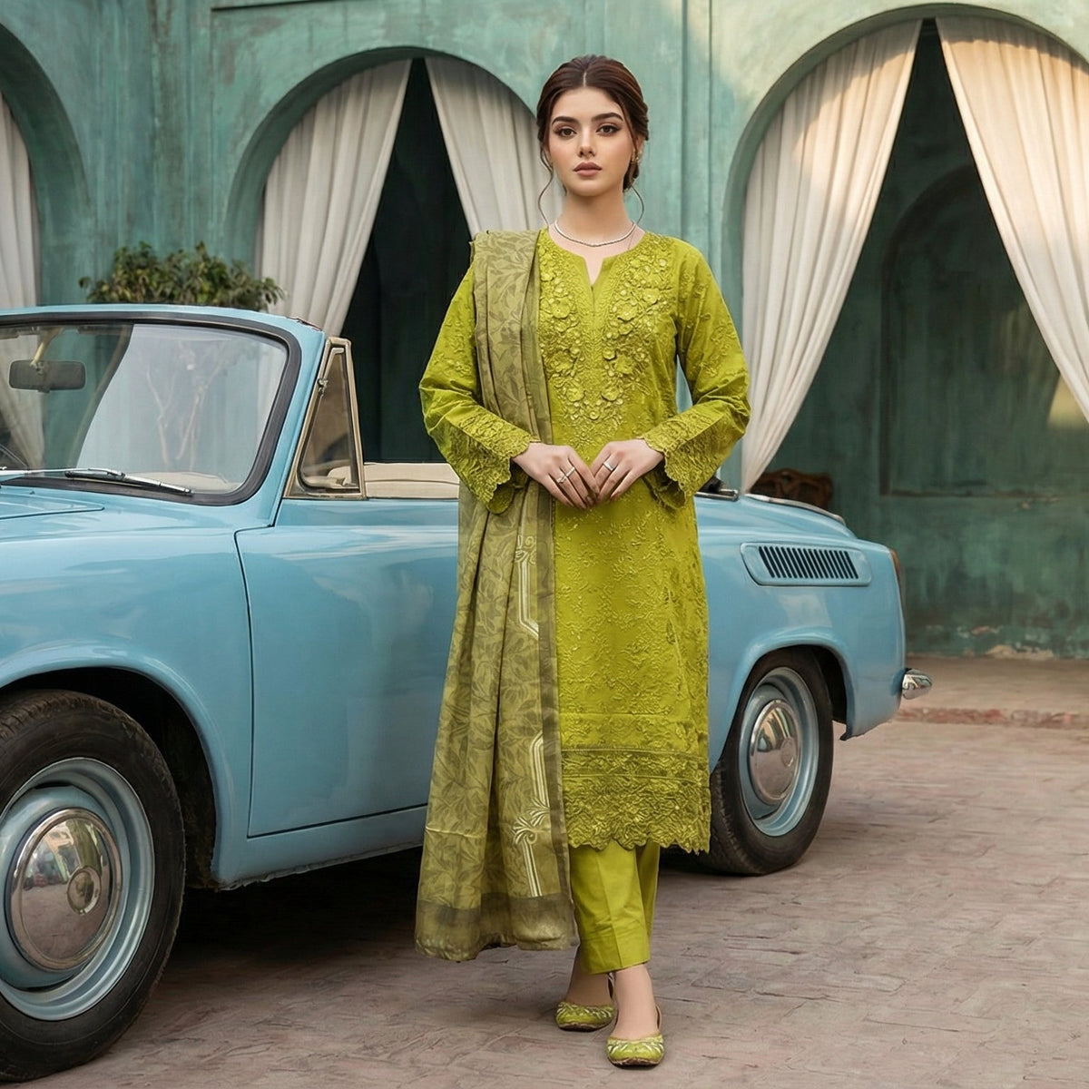 Falak-Naz | Embroidered 3-Piece Cotton-Lawn