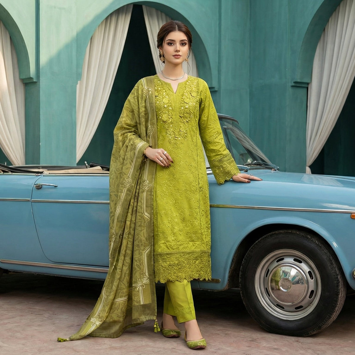 Falak-Naz | Embroidered 3-Piece Cotton-Lawn