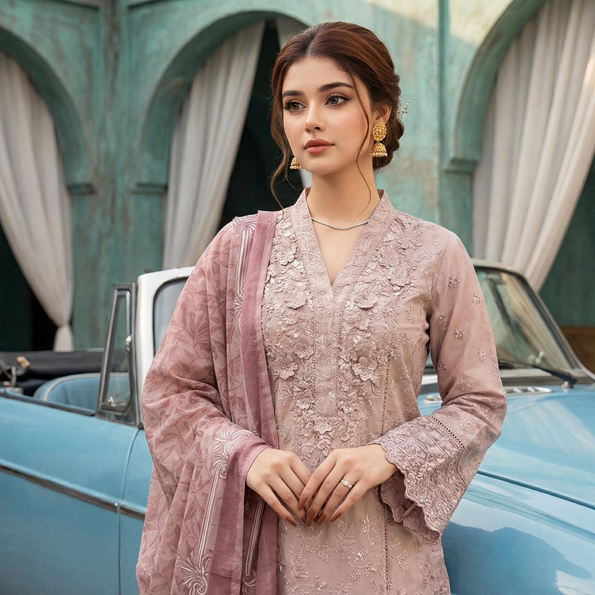 Roshni-Dil | Embroidered 3-Piece Cotton-Lawn