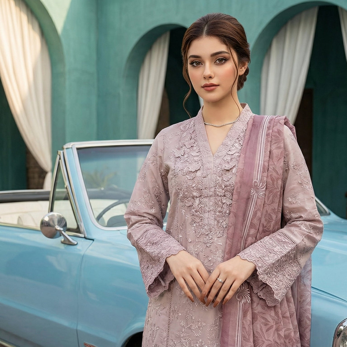 Roshni-Dil | Embroidered 3-Piece Cotton-Lawn