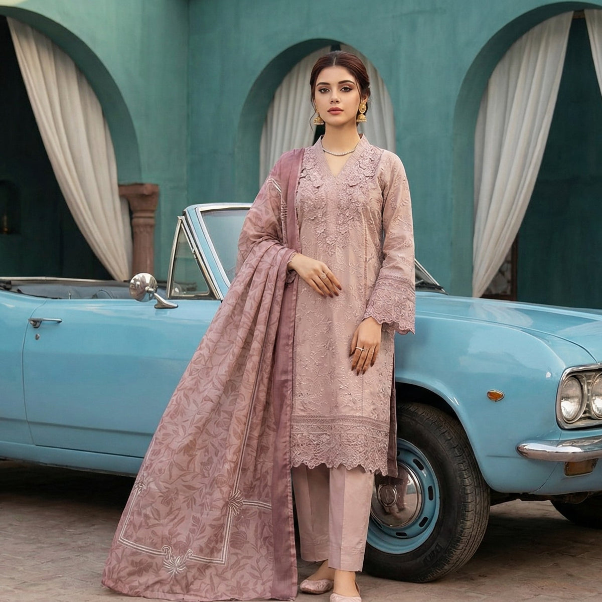 Roshni-Dil | Embroidered 3-Piece Cotton-Lawn