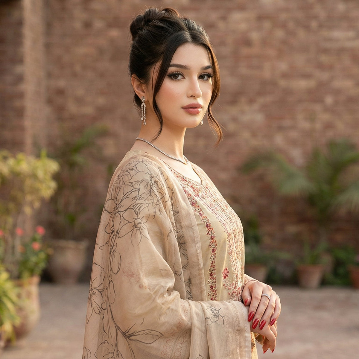 Noor-Jahan | Embroidered 3-Piece Cotton-Lawn