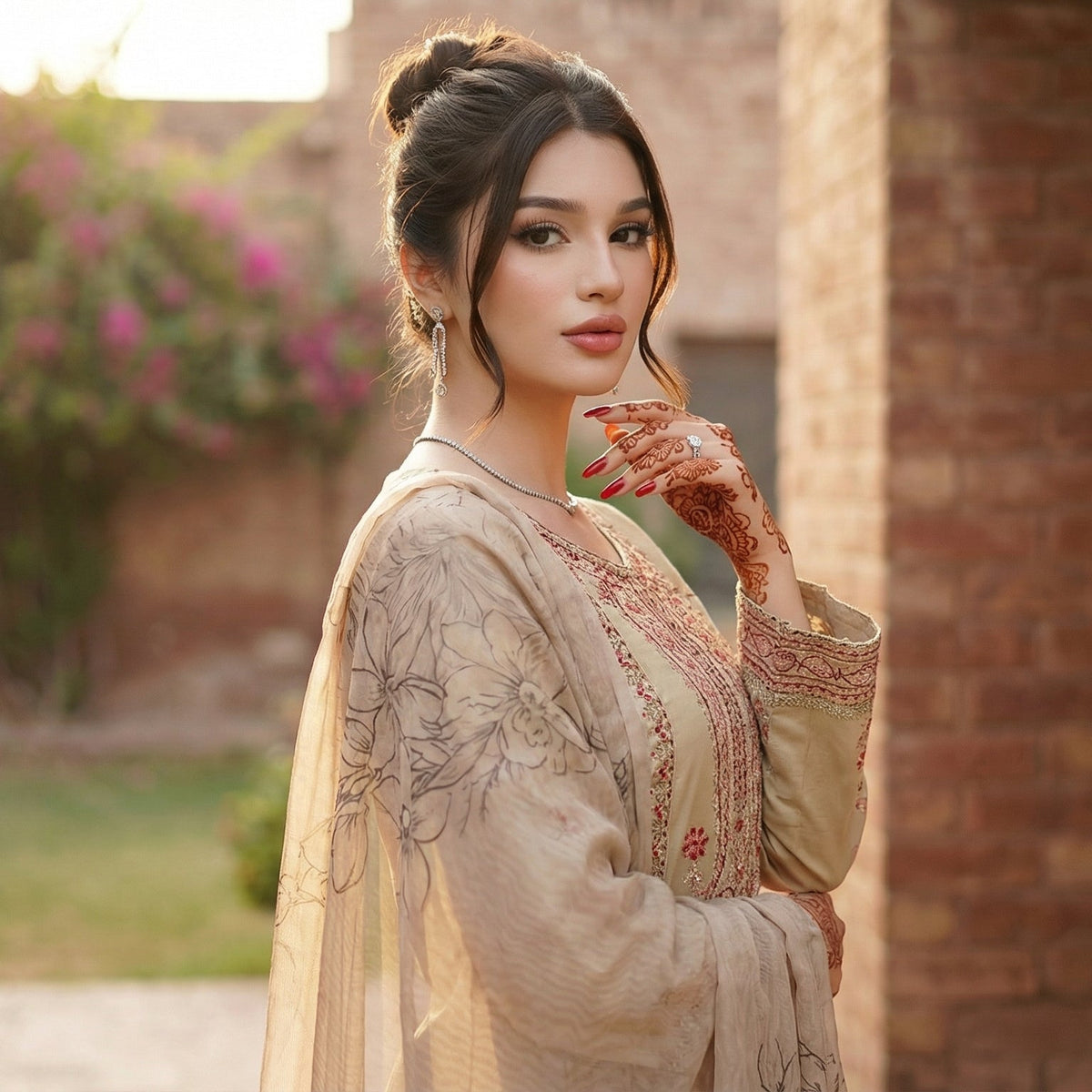 Noor-Jahan | Embroidered 3-Piece Cotton-Lawn