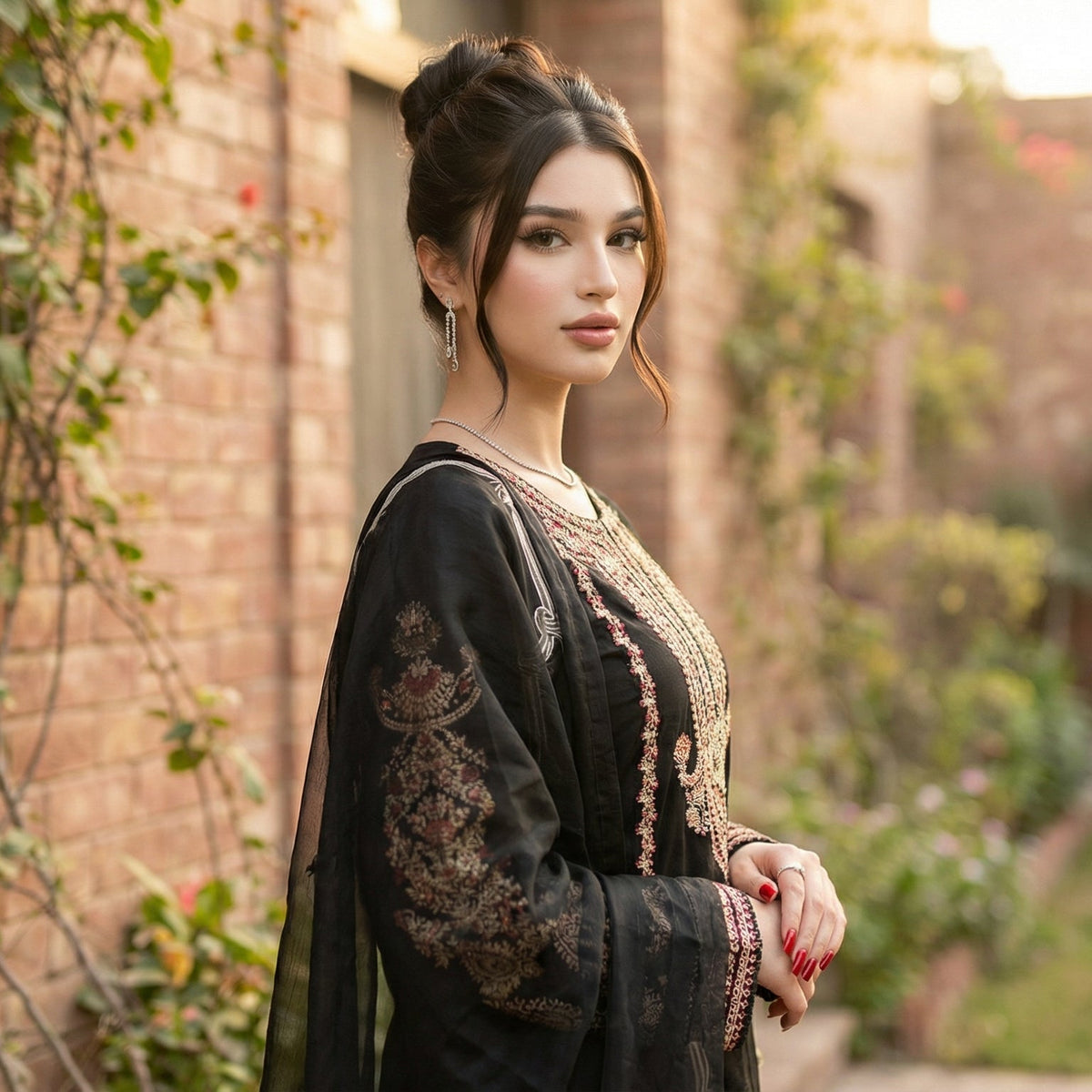 Shah-Zadi | Embroidered 3-Piece Cotton-Lawn