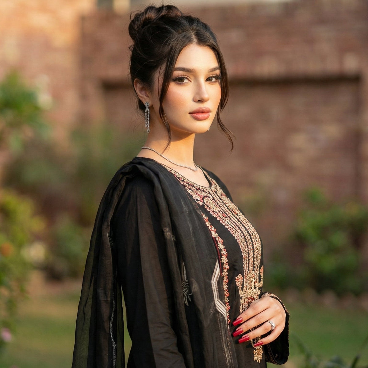 Shah-Zadi | Embroidered 3-Piece Cotton-Lawn