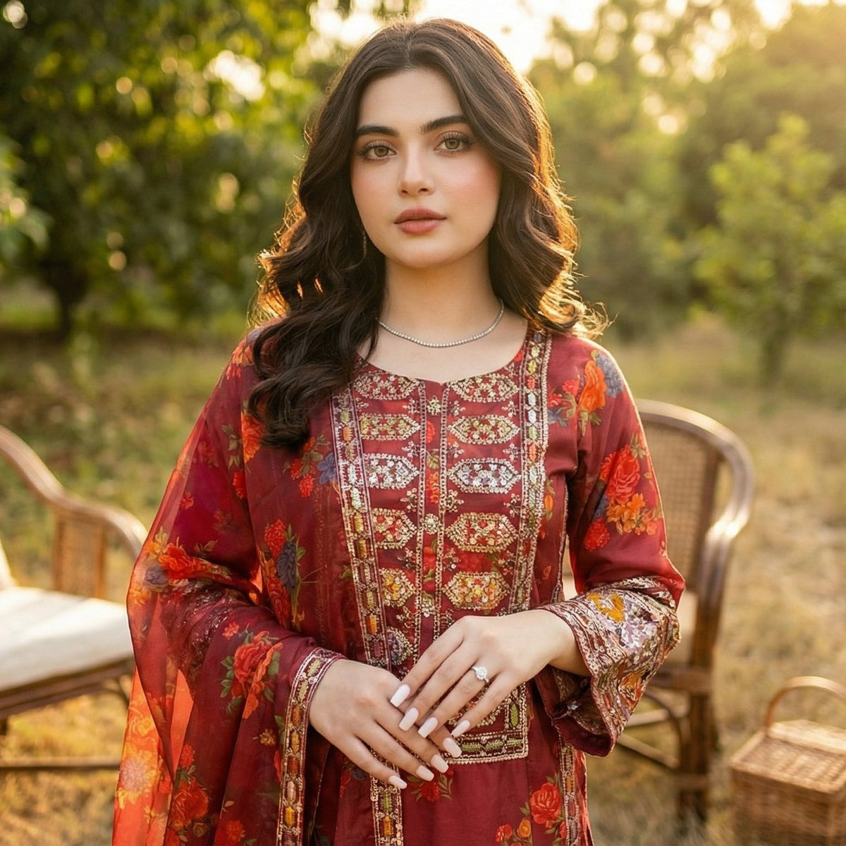 Zari-Afshan | Embroidered 3-Piece Cotton Lawn