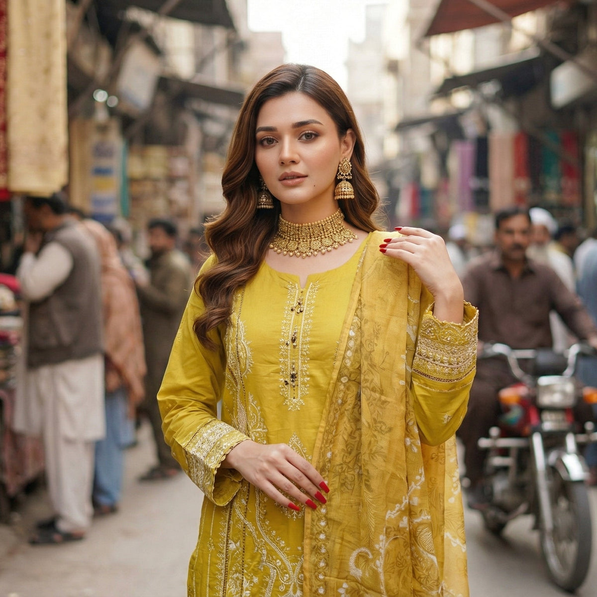 Golden Hour: Embroidered 3-Piece Cotton Lawn