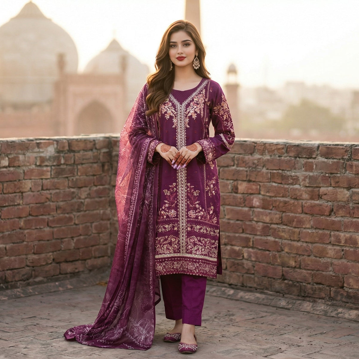 Gul-e-Aab | Embroidered 3-Piece Cotton-Lawn