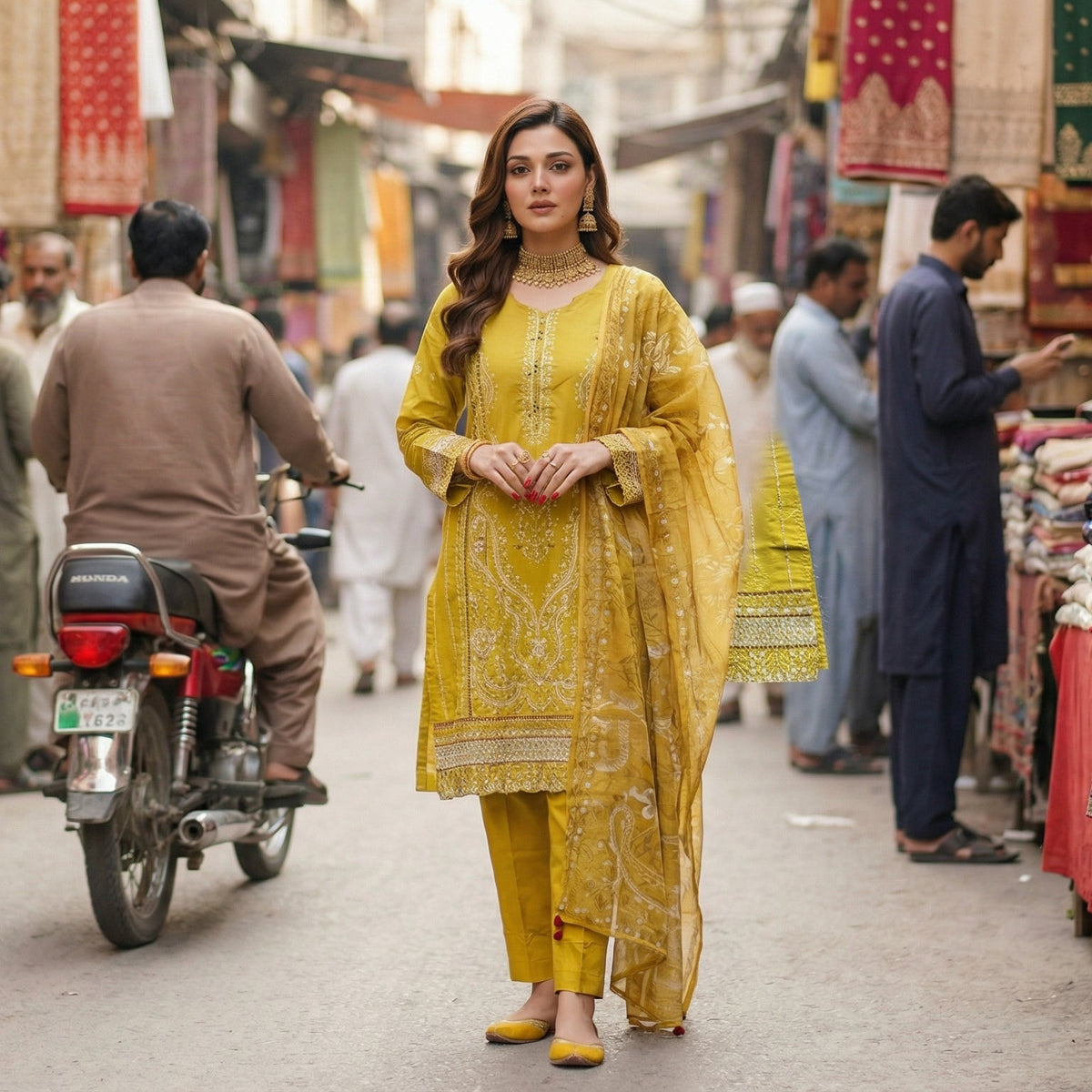 Golden Hour: Embroidered 3-Piece Cotton Lawn