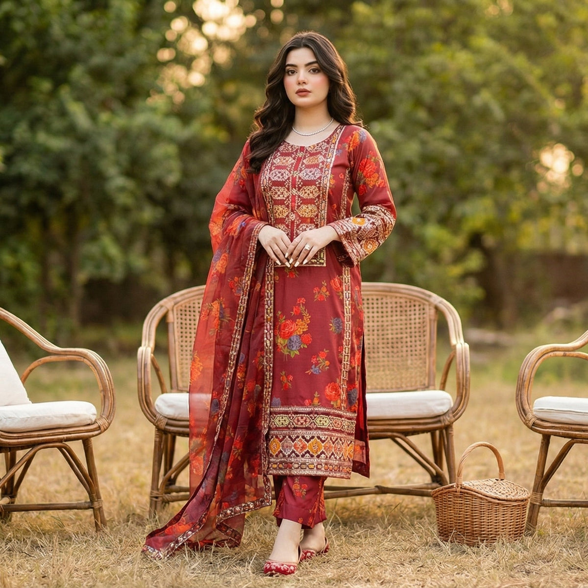 Zari-Afshan | Embroidered 3-Piece Cotton Lawn