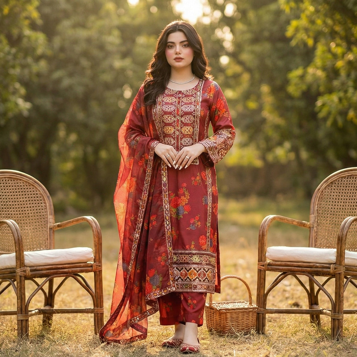 Zari-Afshan | Embroidered 3-Piece Cotton Lawn