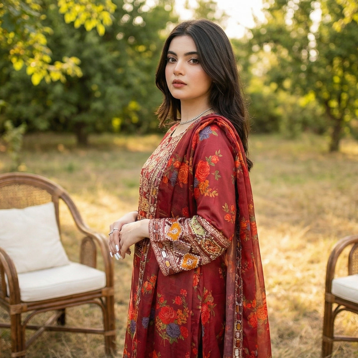 Zari-Afshan | Embroidered 3-Piece Cotton Lawn
