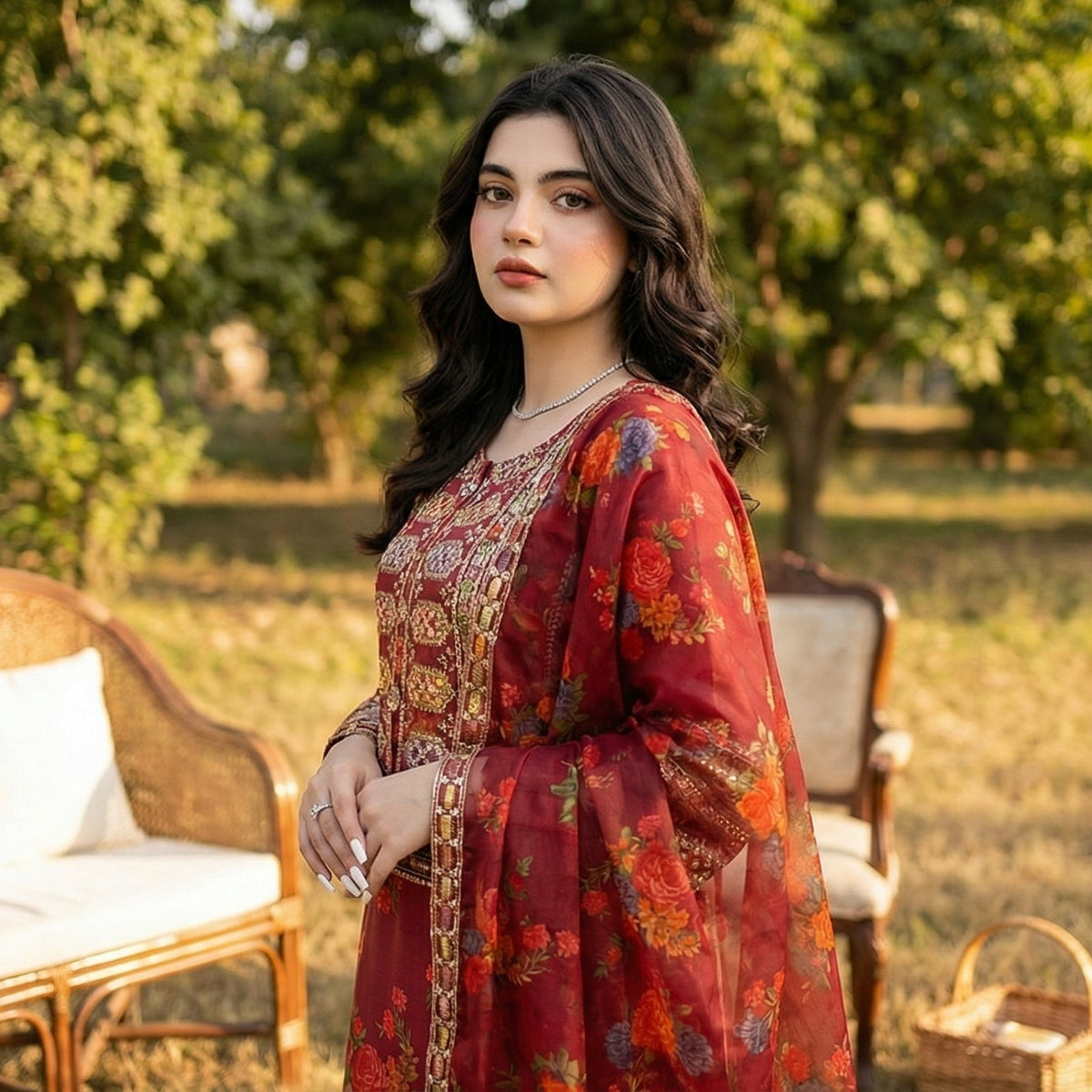 Zari-Afshan | Embroidered 3-Piece Cotton Lawn