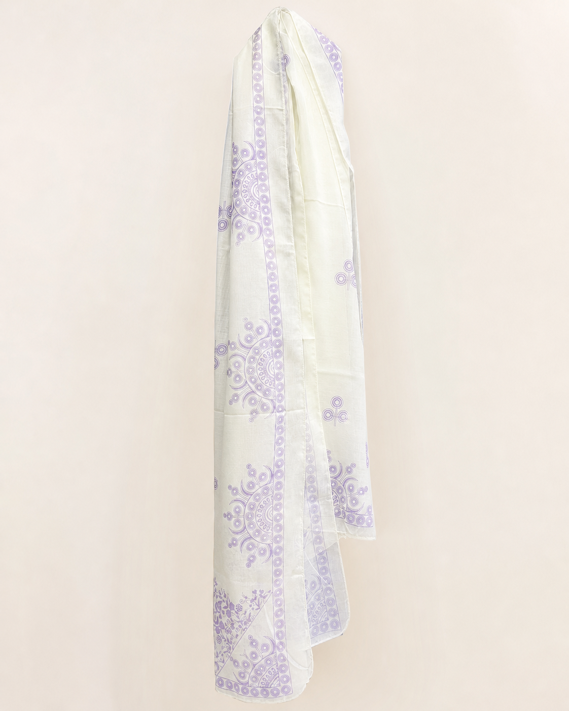 Lilac Winter Cotton Embroidered Kurti – Warm Stitched Shirt for Women