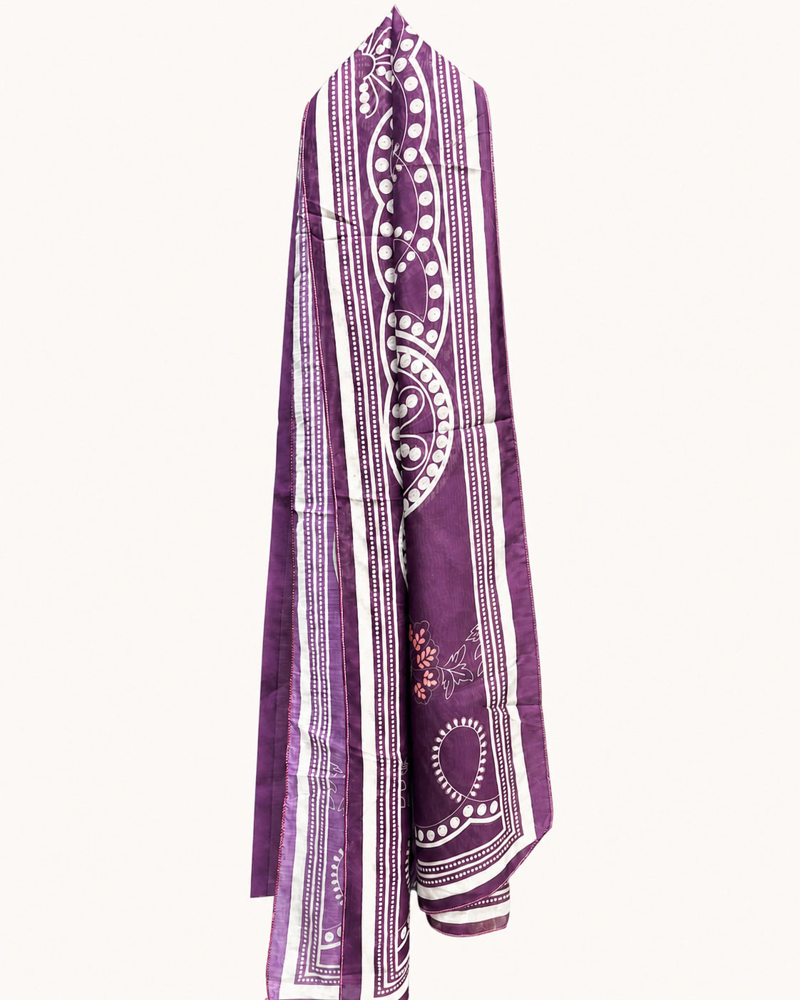 Deep Purple Winter Cotton Embroidered Kurti – Stitched Casual Kameez for Women