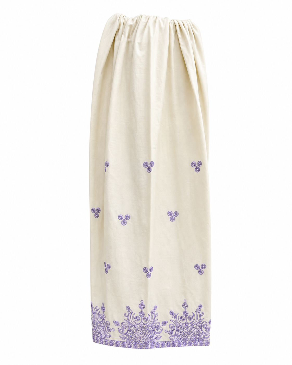 Lilac Winter Cotton Embroidered Kurti – Warm Stitched Shirt for Women